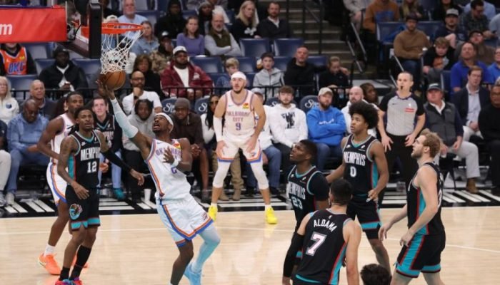 Shai Gildeous-Alexander comandou a vitória do Oklahoma City Thunder em cima do Memphis Grizzlies...