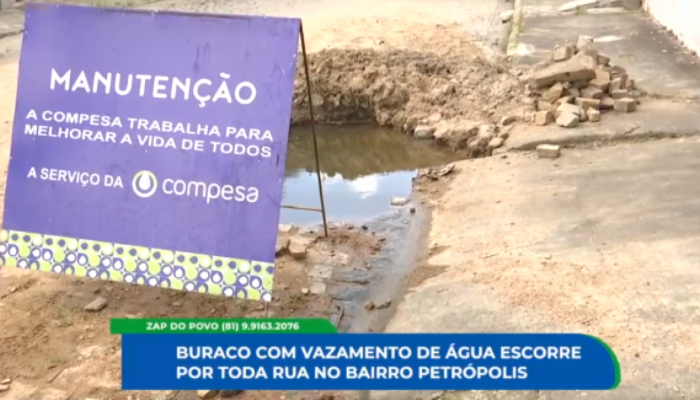 Moradores reclamam de buraco e vazamentos após manutenção da Compesa em Caruaru - TV Jornal