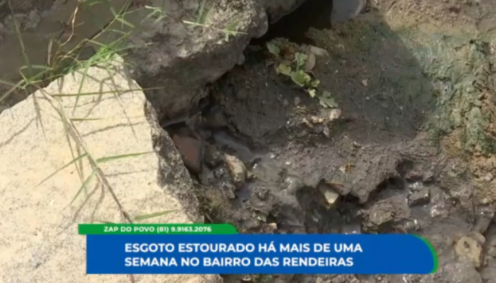 Esgoto estourado prejudica moradores de bairro em Caruaru - TV Jornal