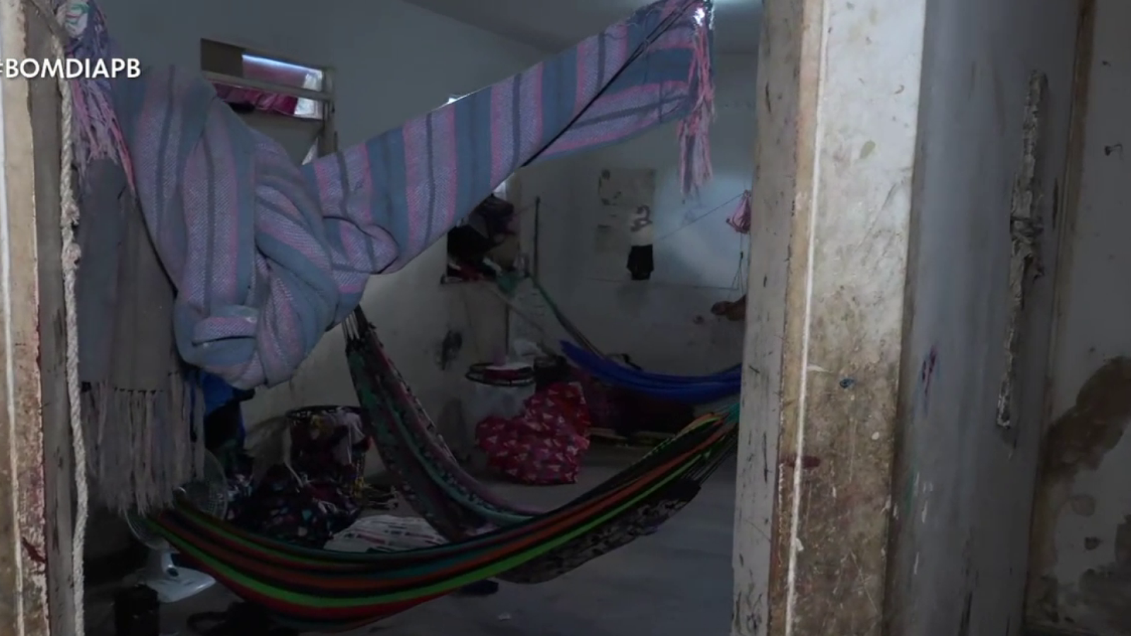 Abrigo de indígenas Warao no Centro de João Pessoa. Foto: Reprodução/TV Cabo Branco