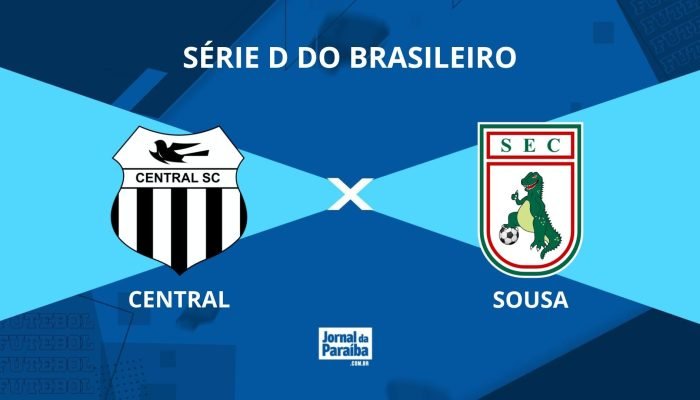 Central x Sousa pela Série D do Campeonato Brasileiro 2026. (Foto: Arte/Cisco Nobre)