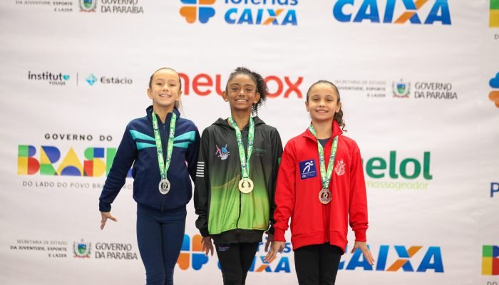 Premiação no Torneio Nacional de Ginástica Artística 2025 em João Pessoa. (Foto: Cristiano S...