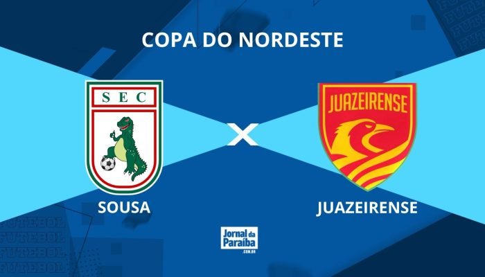 Sousa x Juazeirense pela Copa do Nordeste 2026. (Arte/Cisco Nobre)