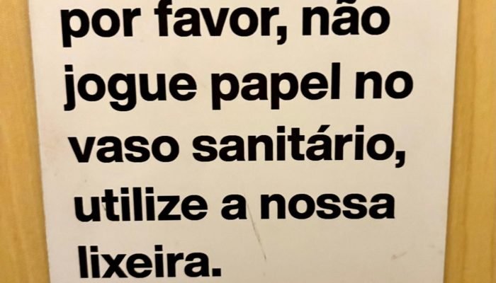 que no Brasil não devemos jogar o papel higiênico no vaso? Para o brasileiro, jo
