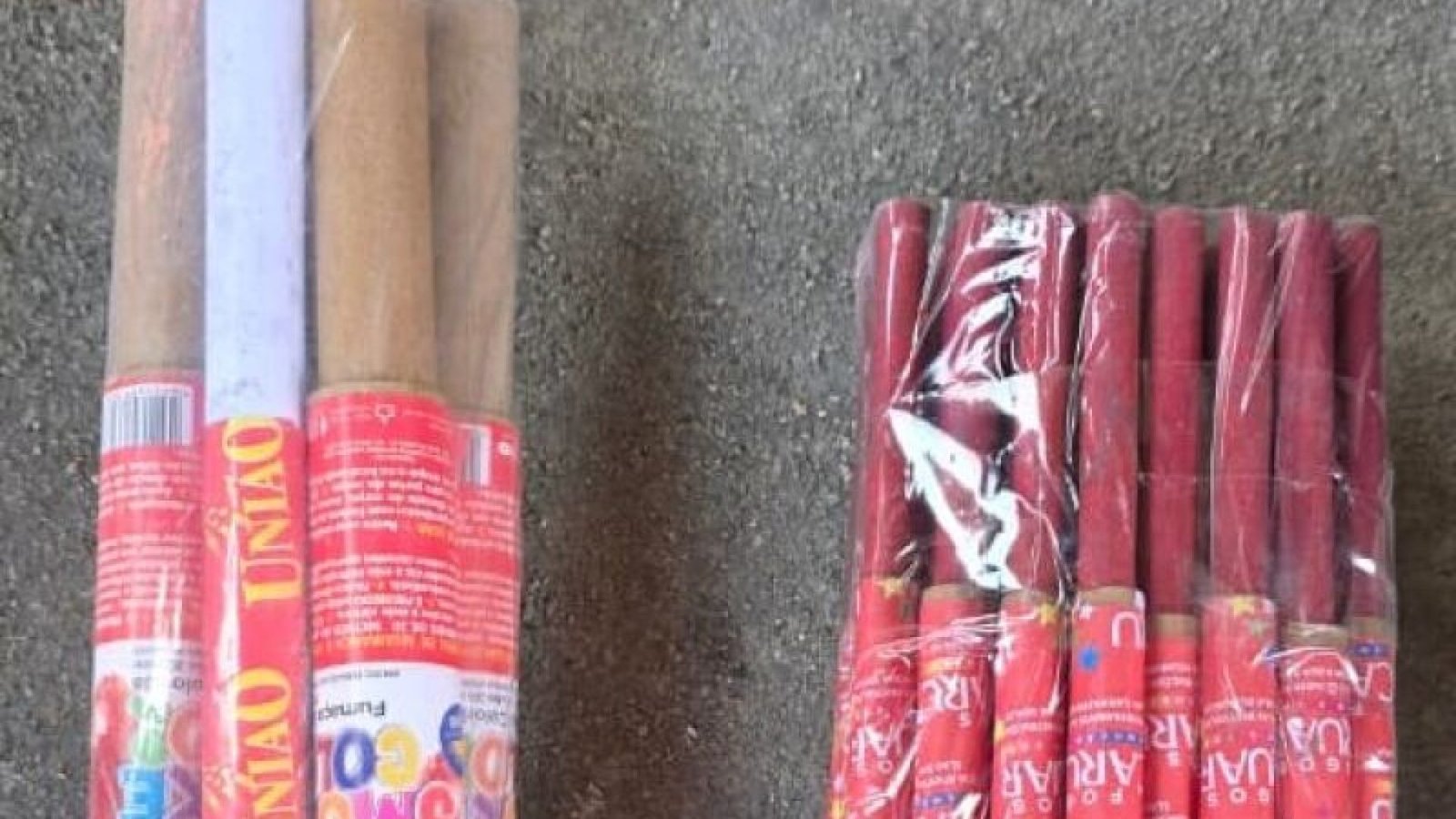 Sinalizadores encontrados nos Aflitos, neste domingo (8) - Foto: Divulgação/SDS